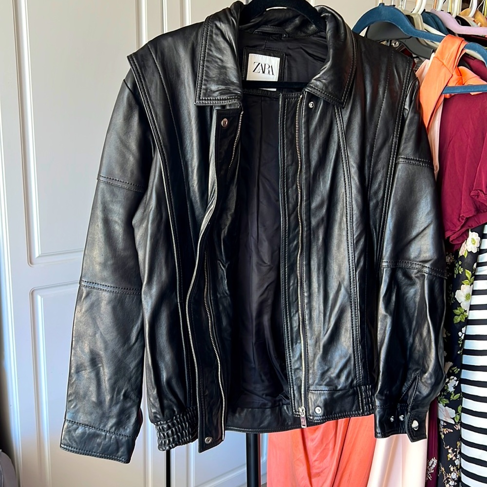 Zara sheep leather jacket *size XS for man S~L for woman.
